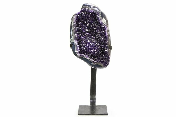 Amethyst Geode With Metal Stand - Uruguay #306870